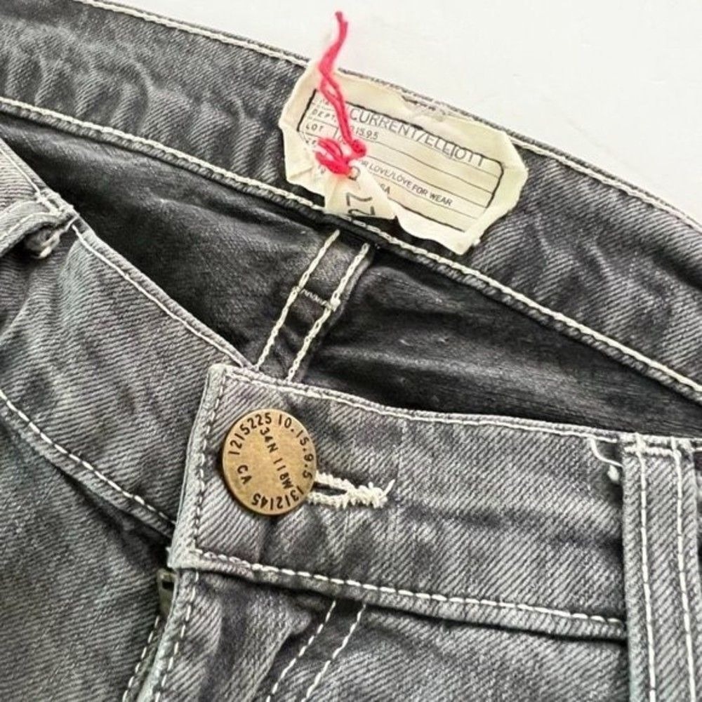 Current/Elliott The Skinny Jeans Overcast Destroy Grey Low Rise 27 - Picture 11 of 14